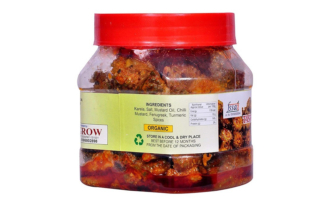 Sun Grow Karela Pickle    Plastic Jar  500 grams